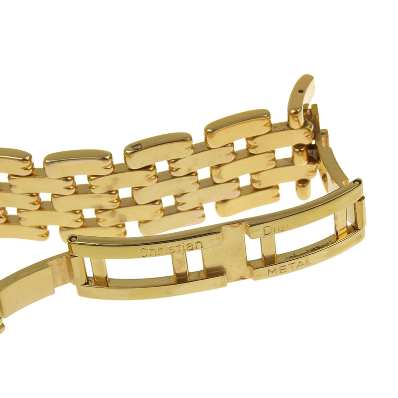 Christian Dior Bakira腕錶 D47-154-4，鍍金不鏽鋼錶殼，搭載黃金石英機芯，指針式顯示，黑色錶盤，女士款-7