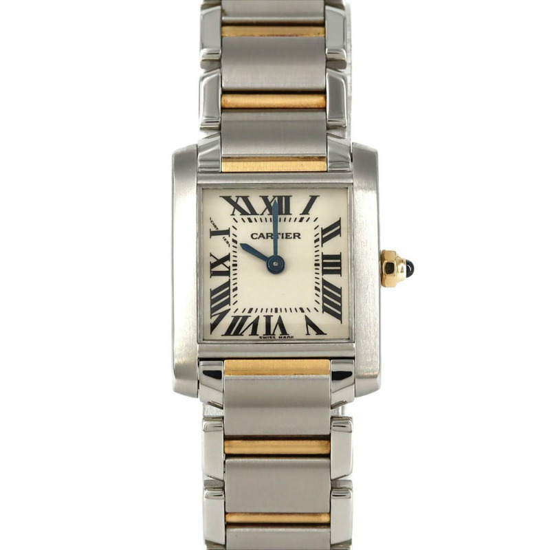 卡地亞 Tank Française SM 雙色腕錶 W51007Q4 SSxYG 石英機芯-0