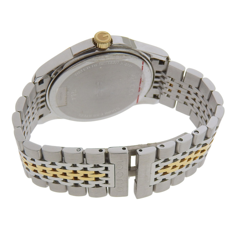 Gucci G Timeless 男士腕錶，126.4毫米，不鏽鋼錶殼，石英機芯，指針式顯示，白色錶盤-4