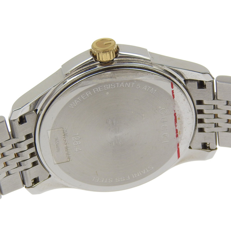 Gucci G Timeless 男士腕錶，126.4毫米，不鏽鋼錶殼，石英機芯，指針式顯示，白色錶盤-6