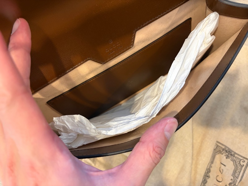 Gucci 古馳horsebit 1955全新馬銜扣紅綠織帶鏈袋信封包中號-6