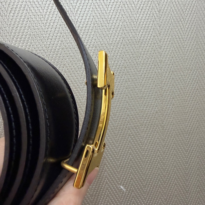 Hermes 黑Box皮積雨雲灰Togo皮拉絲H釦雙面皮帶-3