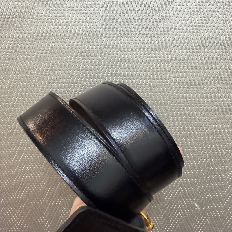 Hermes 黑Box皮積雨雲灰Togo皮拉絲H釦雙面皮帶-6