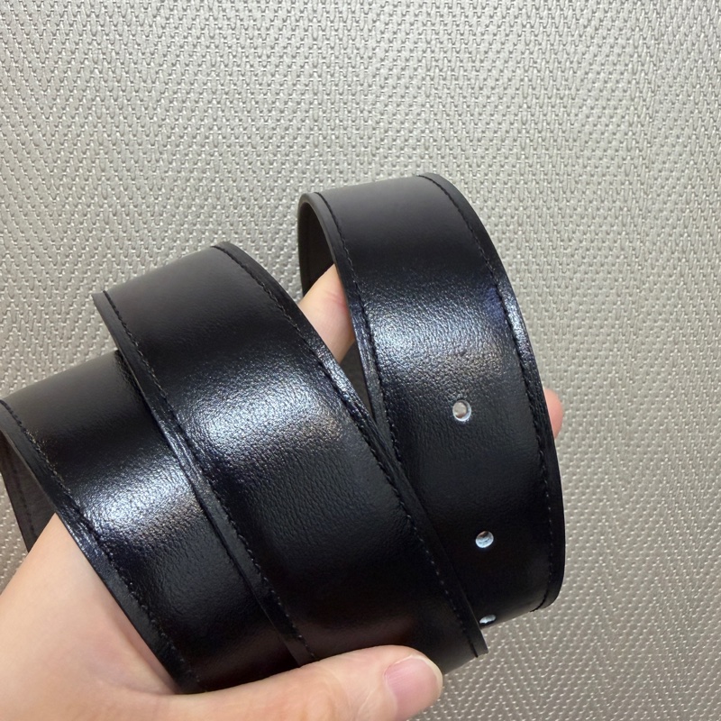 Hermes 黑Box皮積雨雲灰Togo皮拉絲H釦雙面皮帶-7