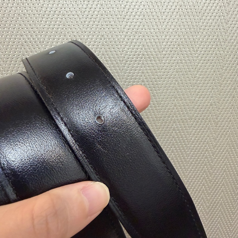 Hermes 黑Box皮積雨雲灰Togo皮拉絲H釦雙面皮帶-9