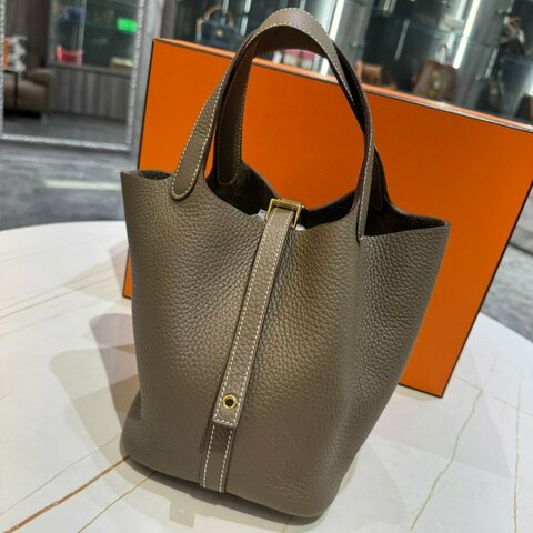 *SHIHNA名牌精品* HERMÈS 愛馬仕Picotin 大象金 18cm K刻