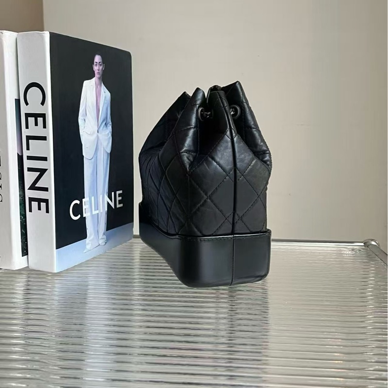 CHANEL/香奈兒 小號流浪雙肩包 黑色銀扣菱格牛皮 鴛鴦鏈條，尺寸：23*22.5 晶片款 好價🉐️-4