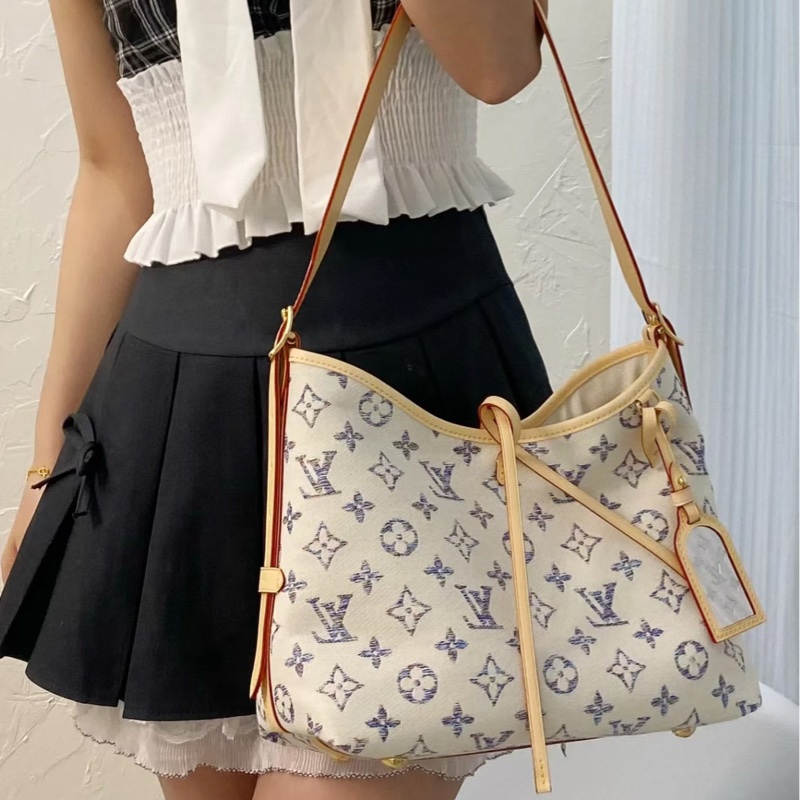 LV路易威登 carryall pm 小號航海系列 24限量款 新款刺繡 特殊材質製成 24帶票 很完美成色 公價25100 1xxxx-1