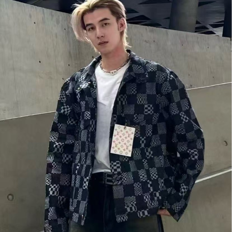 🔥新到:全🆕 LOUIS VUITTON / 路易威登 棋盤格單排扣休閒長袖牛仔外套 ,尺寸:46碼-2