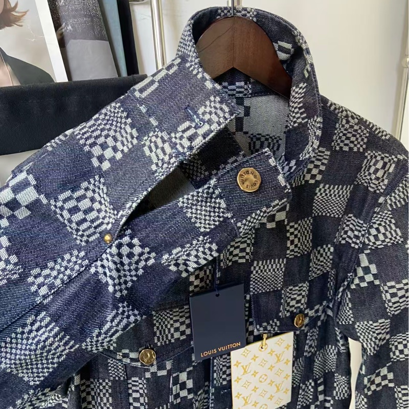 🔥新到:全🆕 LOUIS VUITTON / 路易威登 棋盤格單排扣休閒長袖牛仔外套 ,尺寸:46碼-9