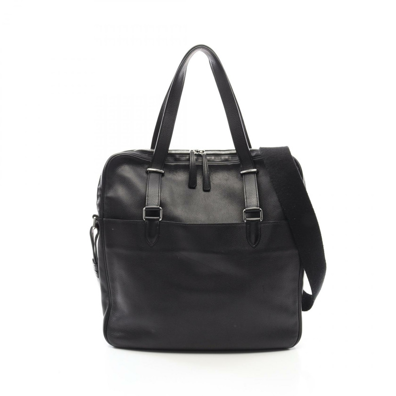 愛馬仕 (HERMES) 兩用肩包/手提包/斜背包，黑色 Evergrain 皮革，二手男士 P SHW-0