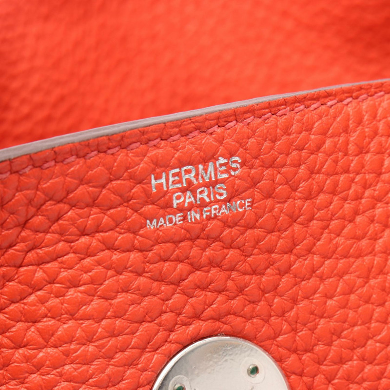 愛馬仕 Lindy 34 單肩包 R Clemence 皮革 Rouge pivoine 二手女士 SHW-3