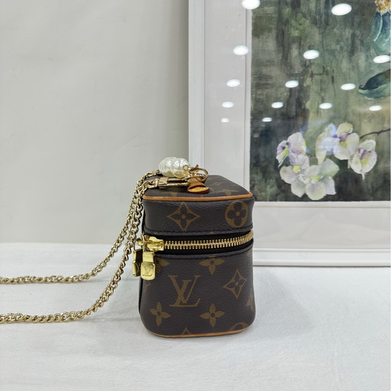 LV 路易威登 nice nano化妝盒 芯片 客人自己配了把手和鏈條-2