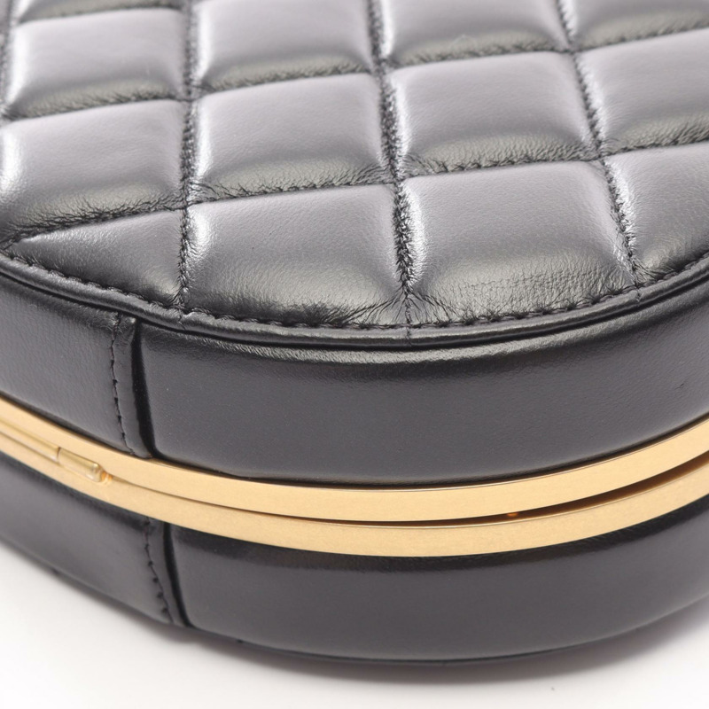 香奈兒 (CHANEL) 絎縫鏈條肩背斜背包，羊皮材質，黑色，二手，女士款，金色五金-5