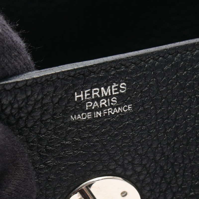 愛馬仕 Lindy 34 肩背包，Clemence 皮革，黑色，SHW，二手，女士款-3