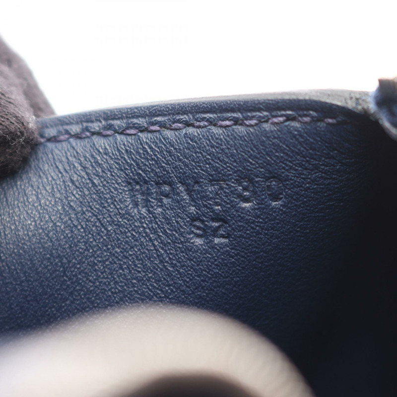 愛馬仕 Lindy 迷你斜挎包，Swift 皮革，藍寶石色，二手，帶五金配件-4