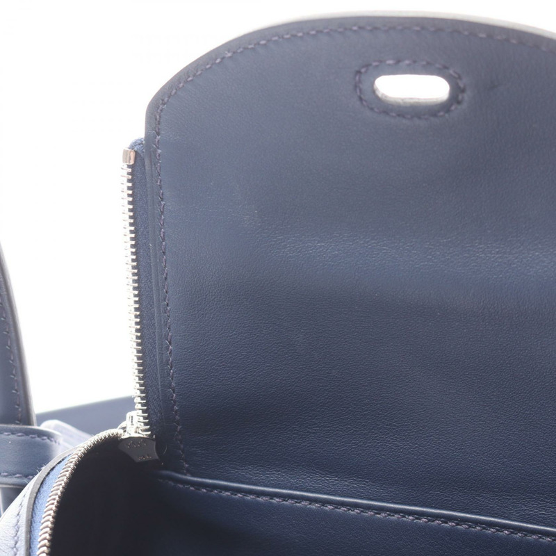 愛馬仕 Lindy 迷你斜挎包，Swift 皮革，藍寶石色，二手，帶五金配件-5