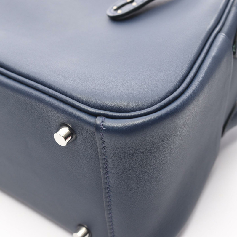 愛馬仕 Lindy 迷你斜挎包，Swift 皮革，藍寶石色，二手，帶五金配件-8