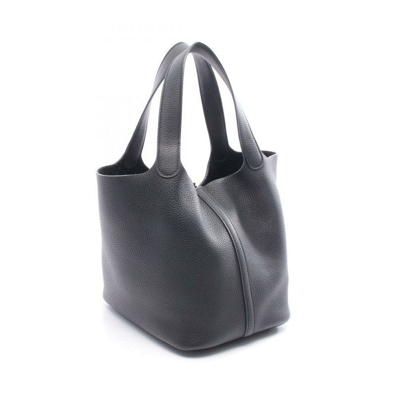 愛馬仕 Picotin Lock MM 手提包，Clemence 皮革，So Black 二手女款 Z-1