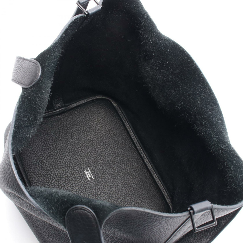 愛馬仕 Picotin Lock MM 手提包，Clemence 皮革，So Black 二手女款 Z-2