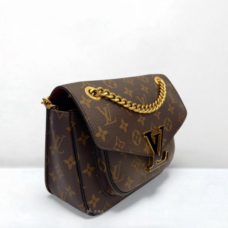 LV Passy MM原花LOGO翻蓋鍊包 M45592-2