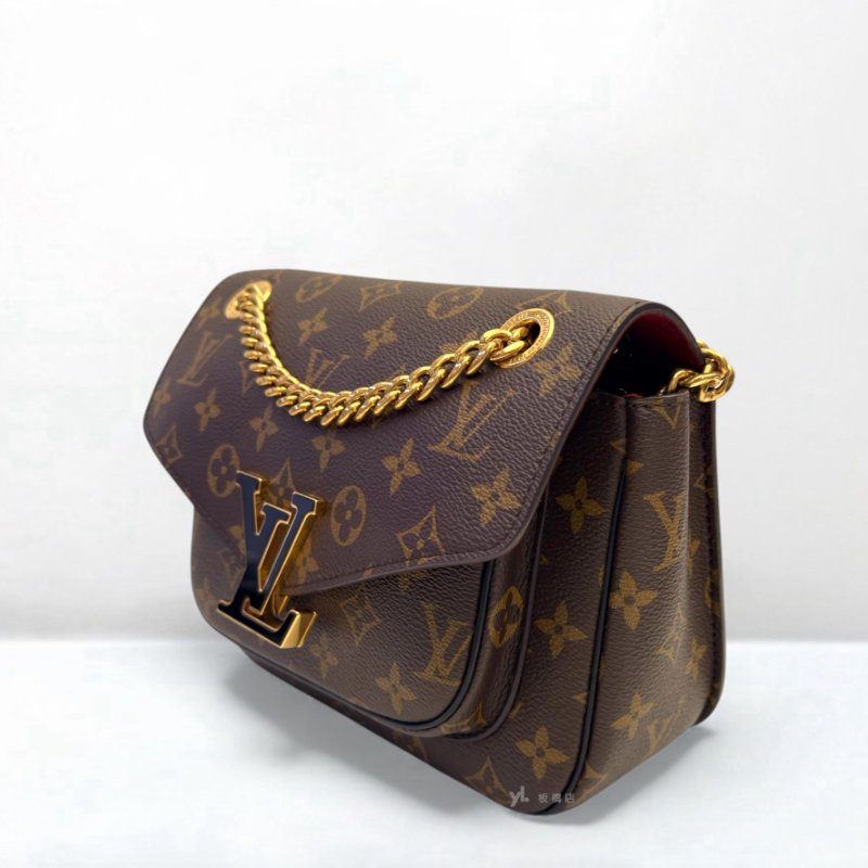 LV Passy MM原花LOGO翻蓋鍊包 M45592-3