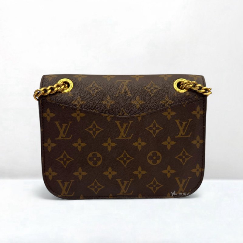 LV Passy MM原花LOGO翻蓋鍊包 M45592-4