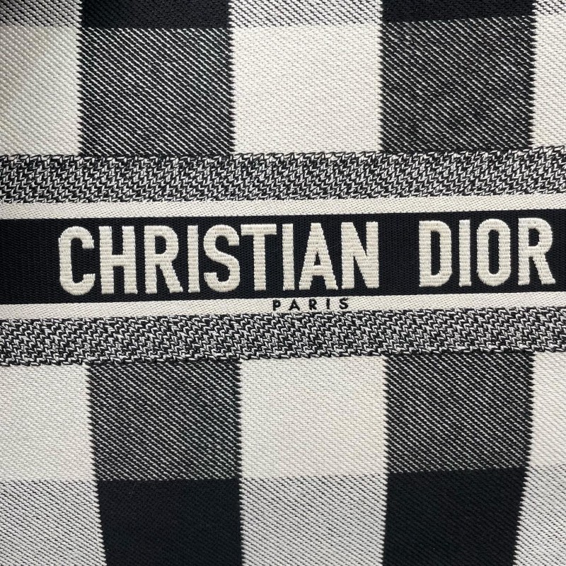 Dior迪奧 黑白格紋book tote大號托特包-16