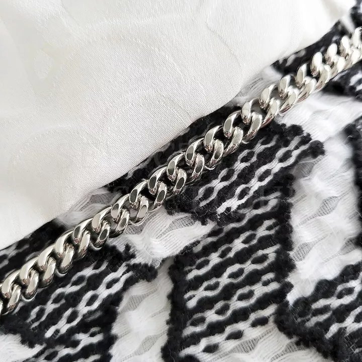 Chanel 16S 黑白幾何圖騰兩口袋軟泥外套-20