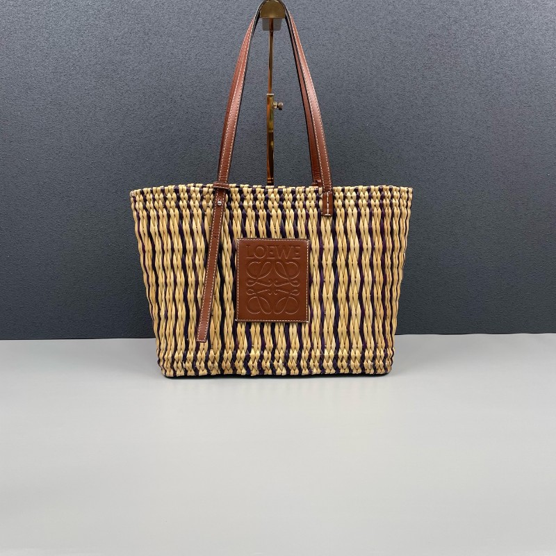 Loewe 草編菜籃子托特包-0