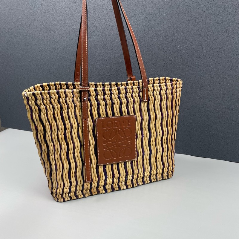 Loewe 草編菜籃子托特包-5