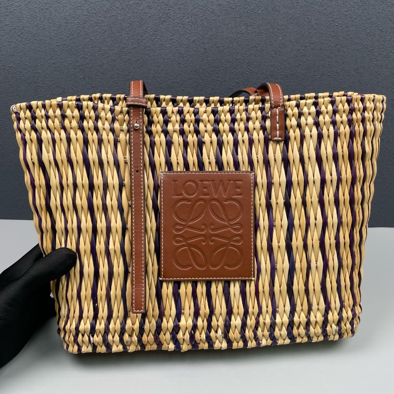 Loewe 草編菜籃子托特包-9