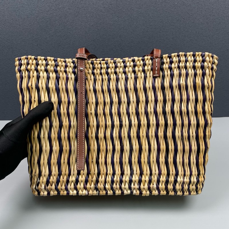 Loewe 草編菜籃子托特包-10