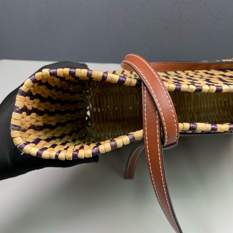 Loewe 草編菜籃子托特包-17