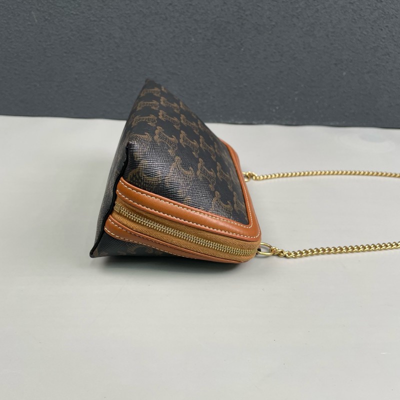 Celine 凱旋門老花貝殼鏈條包-3