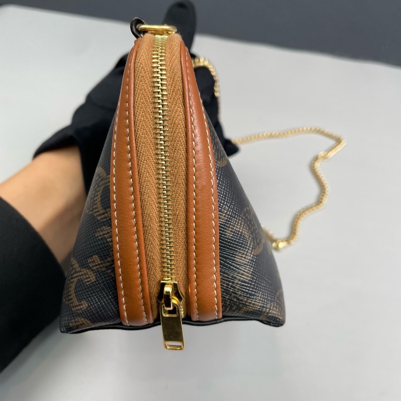 Celine 凱旋門老花貝殼鏈條包-12