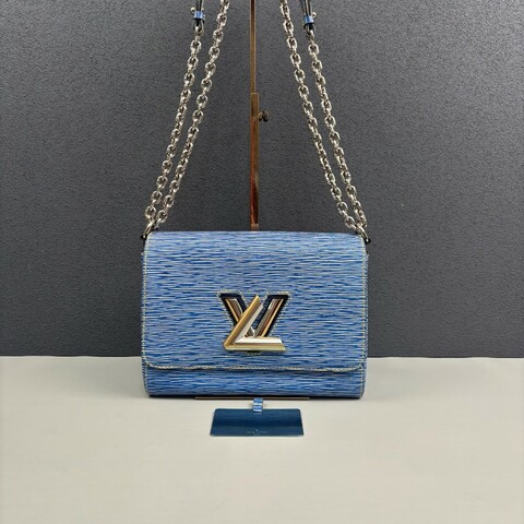 LV 藍色epi水波纹中號Twist鏈條包