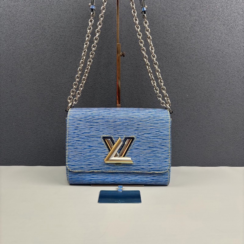 LV 藍色epi水波纹中號Twist鏈條包-0