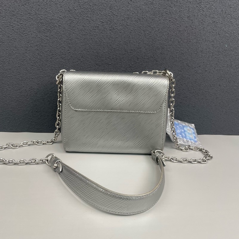 LV路易威登 銀色epi水波紋小號twist鏈條包-1