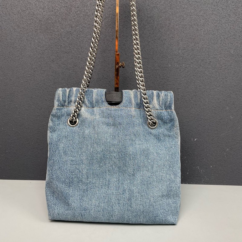 Balenciaga 單寧牛仔小號CRUSH系列購物袋-1