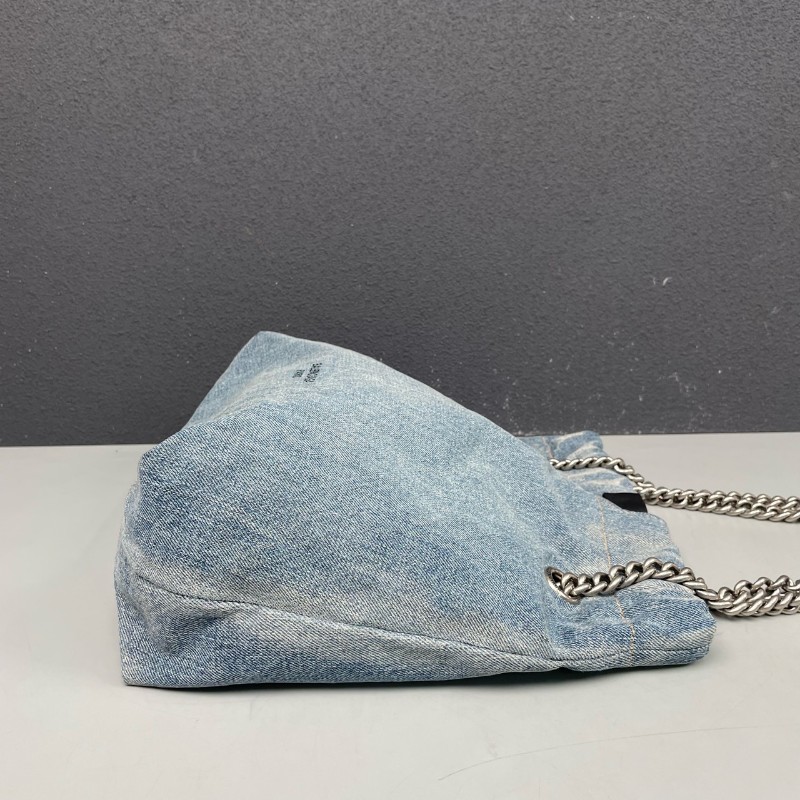 Balenciaga 單寧牛仔小號CRUSH系列購物袋-3