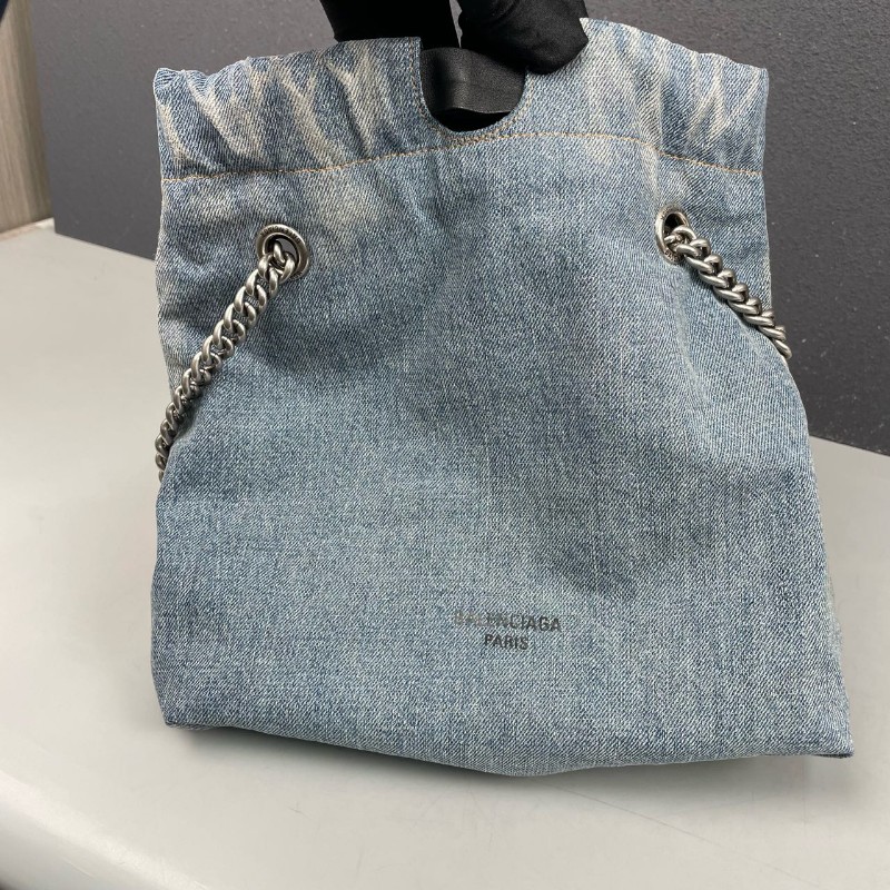 Balenciaga 單寧牛仔小號CRUSH系列購物袋-13