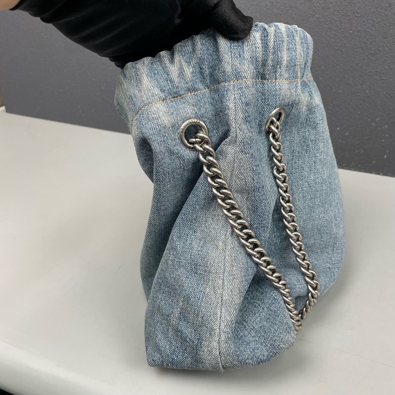 Balenciaga 單寧牛仔小號CRUSH系列購物袋-16