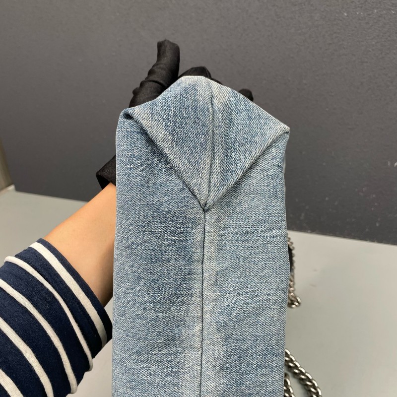 Balenciaga 單寧牛仔小號CRUSH系列購物袋-18