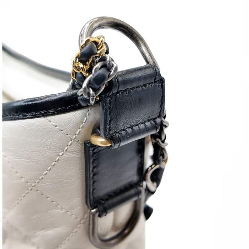 [2073] 香奈兒 Chanel 流浪包 熊貓色 牛皮 大號-5