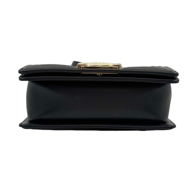 [ 2427 ] 香奈兒 CHANEL LE BOY 小號 黑金色 牛皮-5