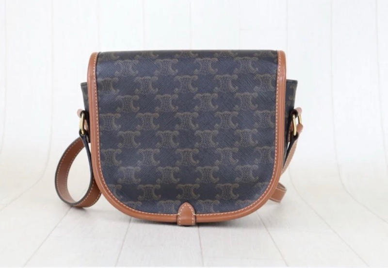 「JL精品代購」97新 CELINE 老花馬鞍包-3