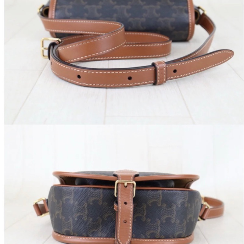 「JL精品代購」97新 CELINE 老花馬鞍包-5