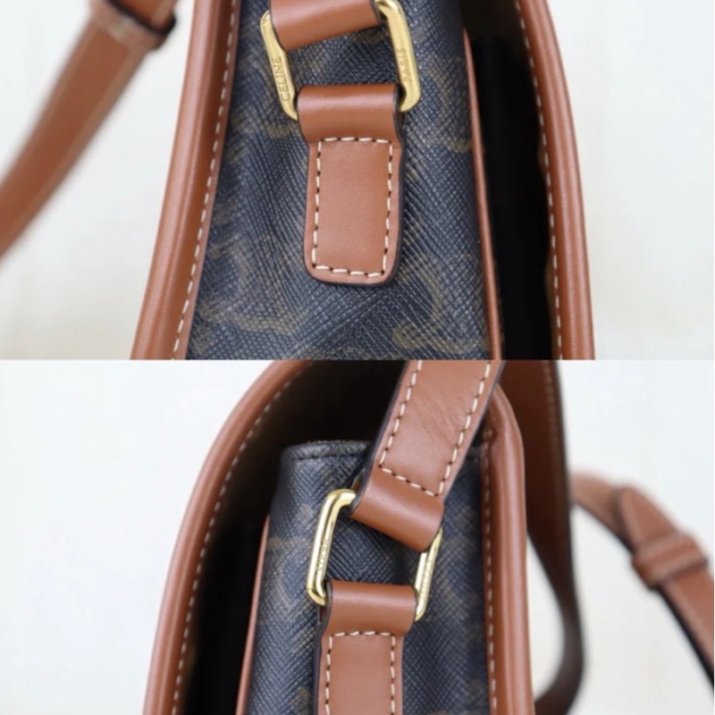 「JL精品代購」97新 CELINE 老花馬鞍包-7