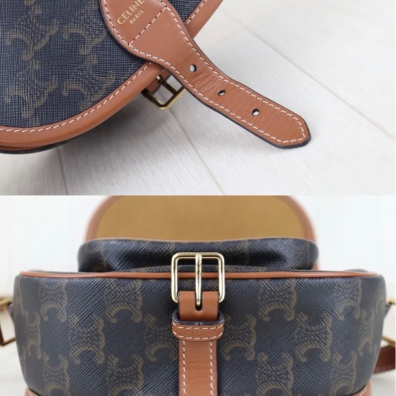 「JL精品代購」97新 CELINE 老花馬鞍包-8